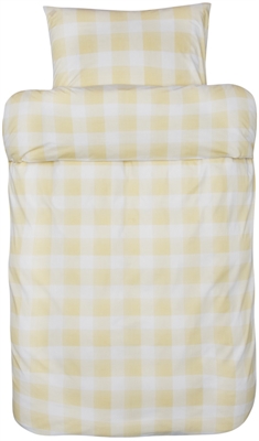 Ternet sengetøj - 140x200 cm - Rasmus Gul - Sengesæt i 100% ekstra fin bomuld - Høie sengetøj